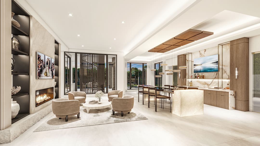 Luxury home theater with immersive 4K audio-visual system - Versailles Luxury Homes DFW